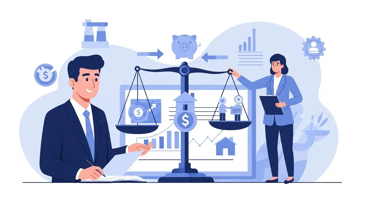 교육비, 의료비, 투자 등 다양한 재정 요소를 균형 있게 재배치하는 모습. 전략적인 자금 운용의 중요성을 보여줍니다.