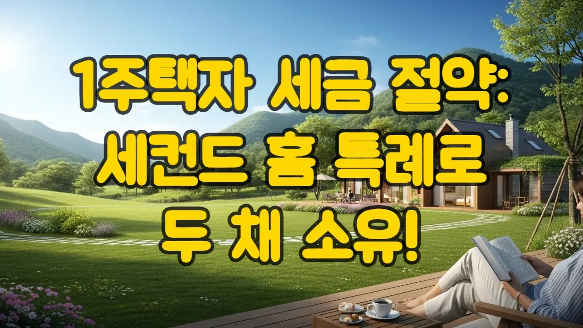 인구감소지역 세컨드 홈 특례: 집 하나 더 사도 1주택자? 세금 혜택 및 요건 완벽 분석 인구감소지역 세컨드 홈 특례: 집 하나 더 사도 1주택자? 세금 혜택 및 요건 완벽 분석