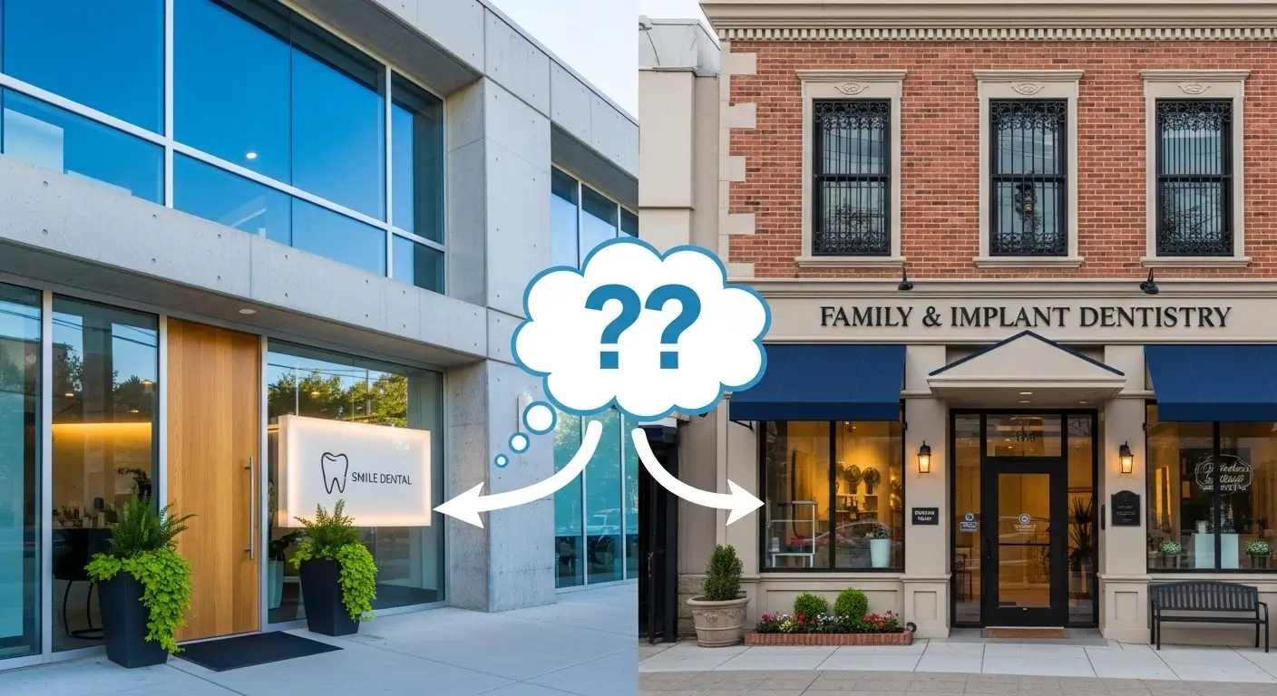 여러 치과의 임플란트 시술 비용과 조건을 비교 분석하는 모습