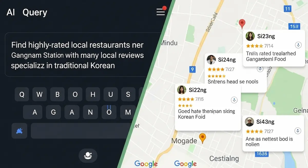 펄플렉시티와 구글 지도 에이전트를 통해 실시간 구글 평점과 현지인 리뷰를 필터링하여 '진짜 맛집'을 찾아내는 모습.