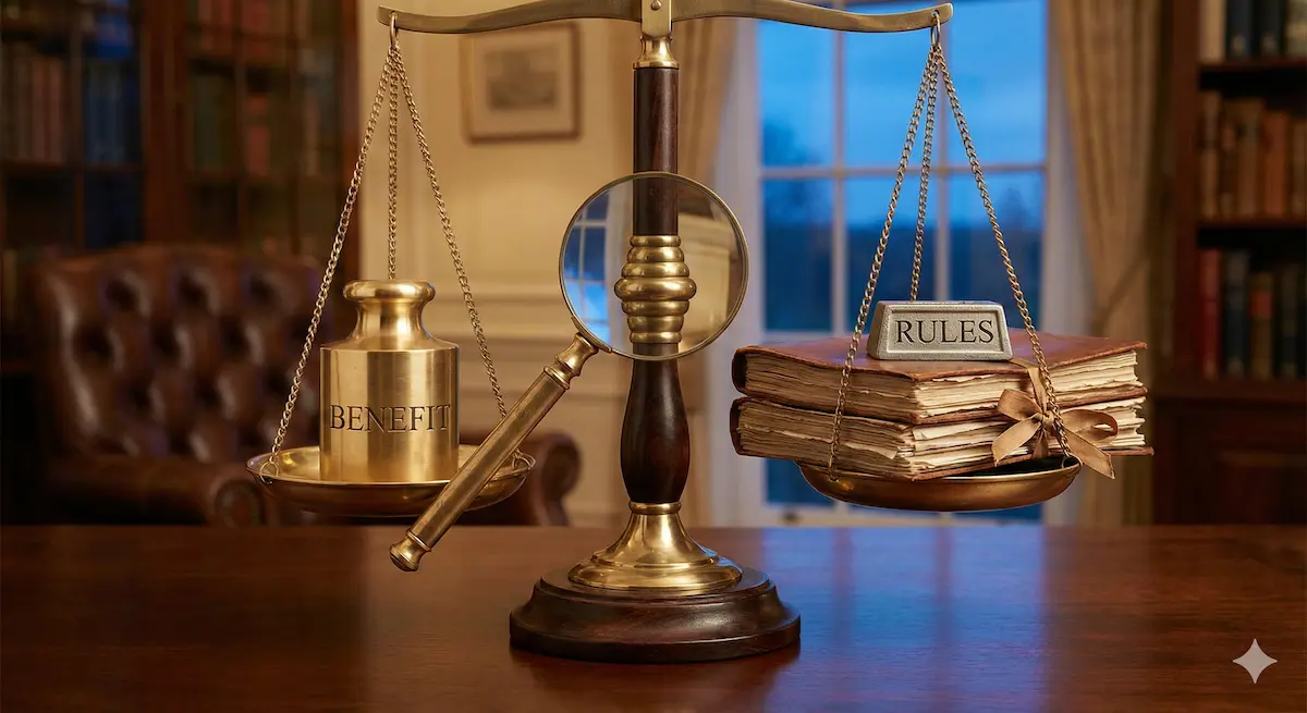 양팔 저울의 한쪽에는 '부양비 폐지(혜택)'가, 다른 한쪽에는 '고소득 기준(유지)'가 놓여 균형을 이루고 있는 팩트체크 인포그래픽.