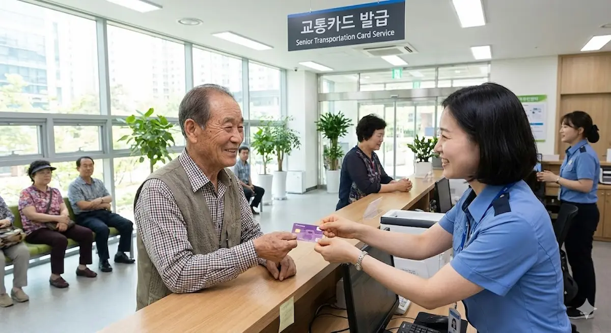 주민센터에서 신청하는 모습