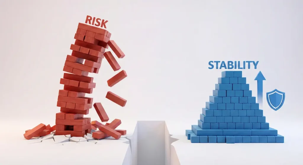 펀더멘탈이 부실한 자사주 테마주의 상장폐지 및 재무 위험성을 경고하는 금융 일러스트