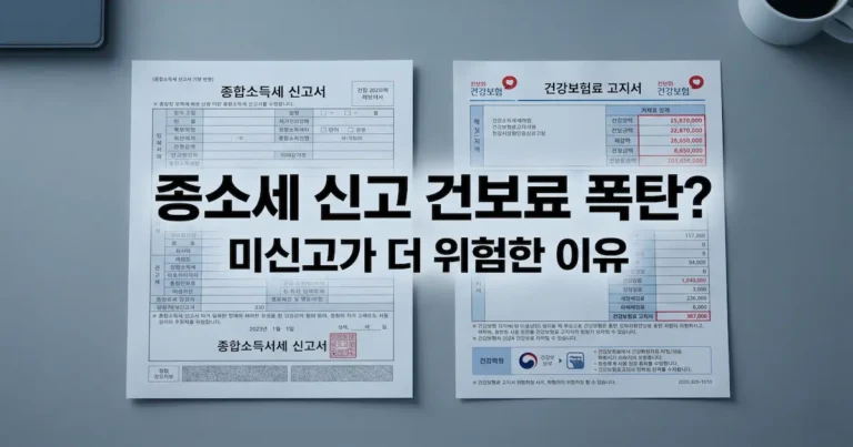 종합소득세 신고와 건강보험료 소급 적용, 모르면 5년 치 폭탄 맞습니다