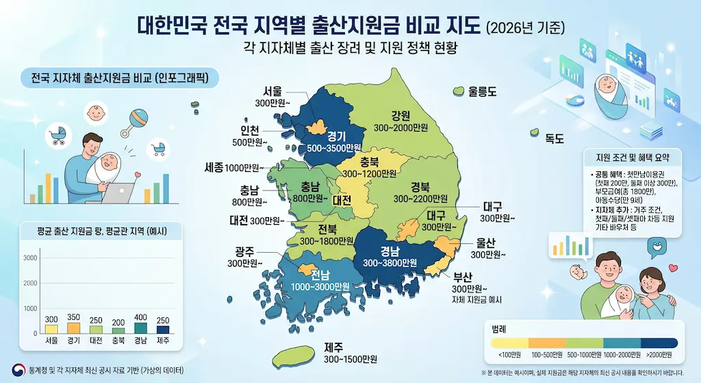 2026 지역별 출산지원금 조회 및 신청