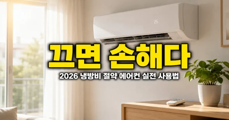 2026 여름 냉방비 절약, 에어컨 끄면 오히려 손해다