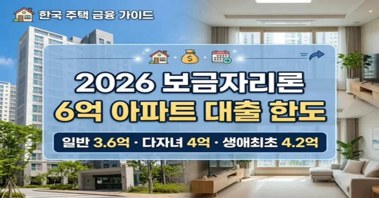 2026 보금자리론 대출 조건 총정리, 6억 집 한도액 계산기 돌려보니